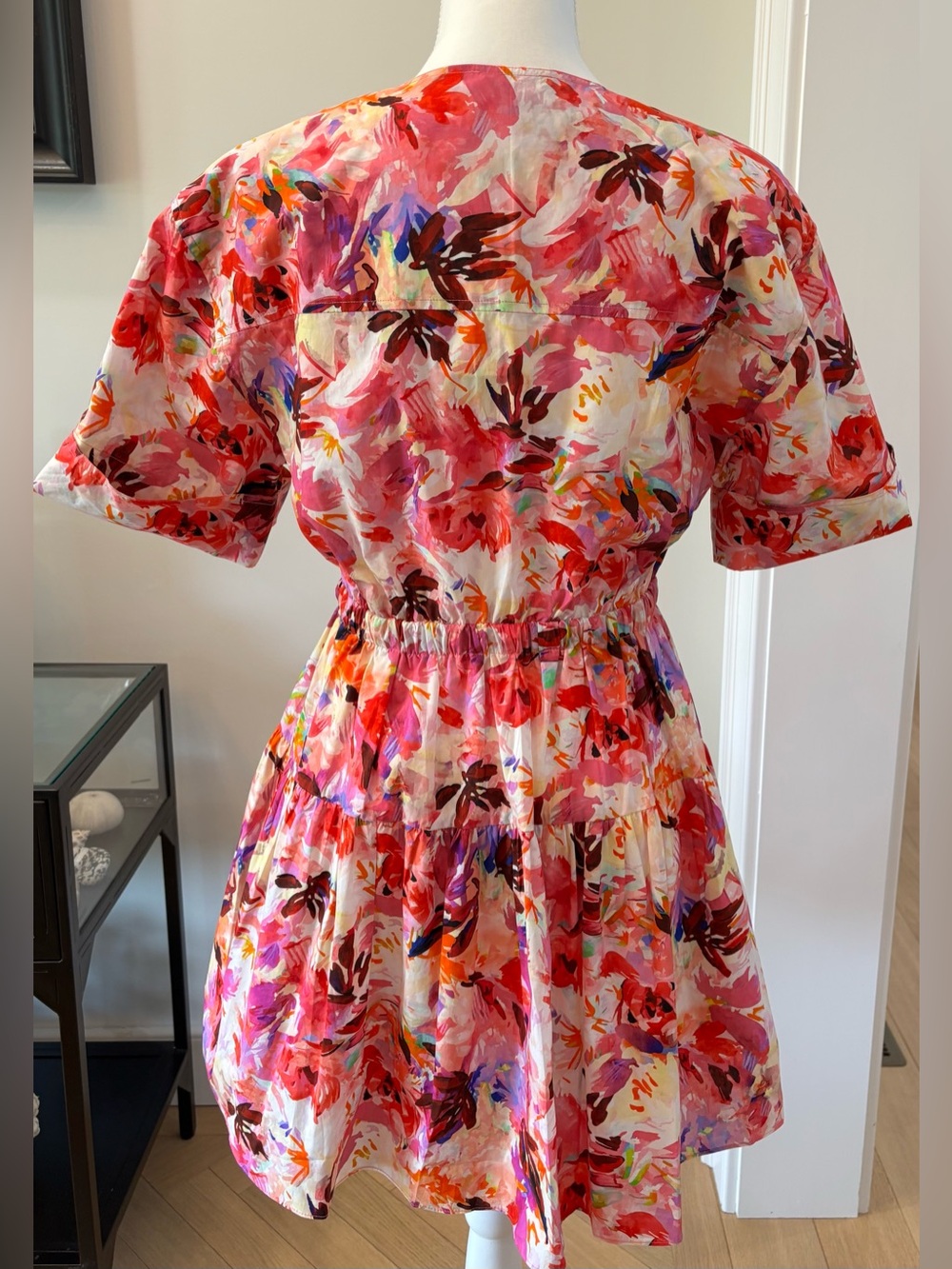 Ulla Johnson Dress, Pink Floral Cotton Mini, Size 4, Wedding Resort Beach Garden - Picture 2 of 4